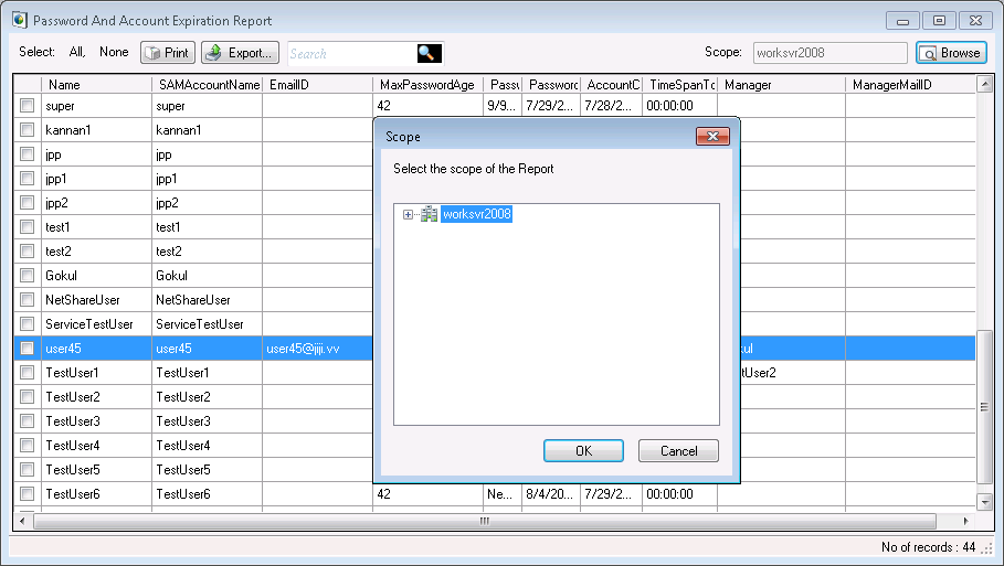Password Never Expires Report